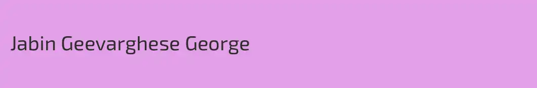 Jabin Geevarghese George